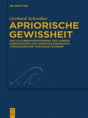 cover image of Apriorische Gewissheit